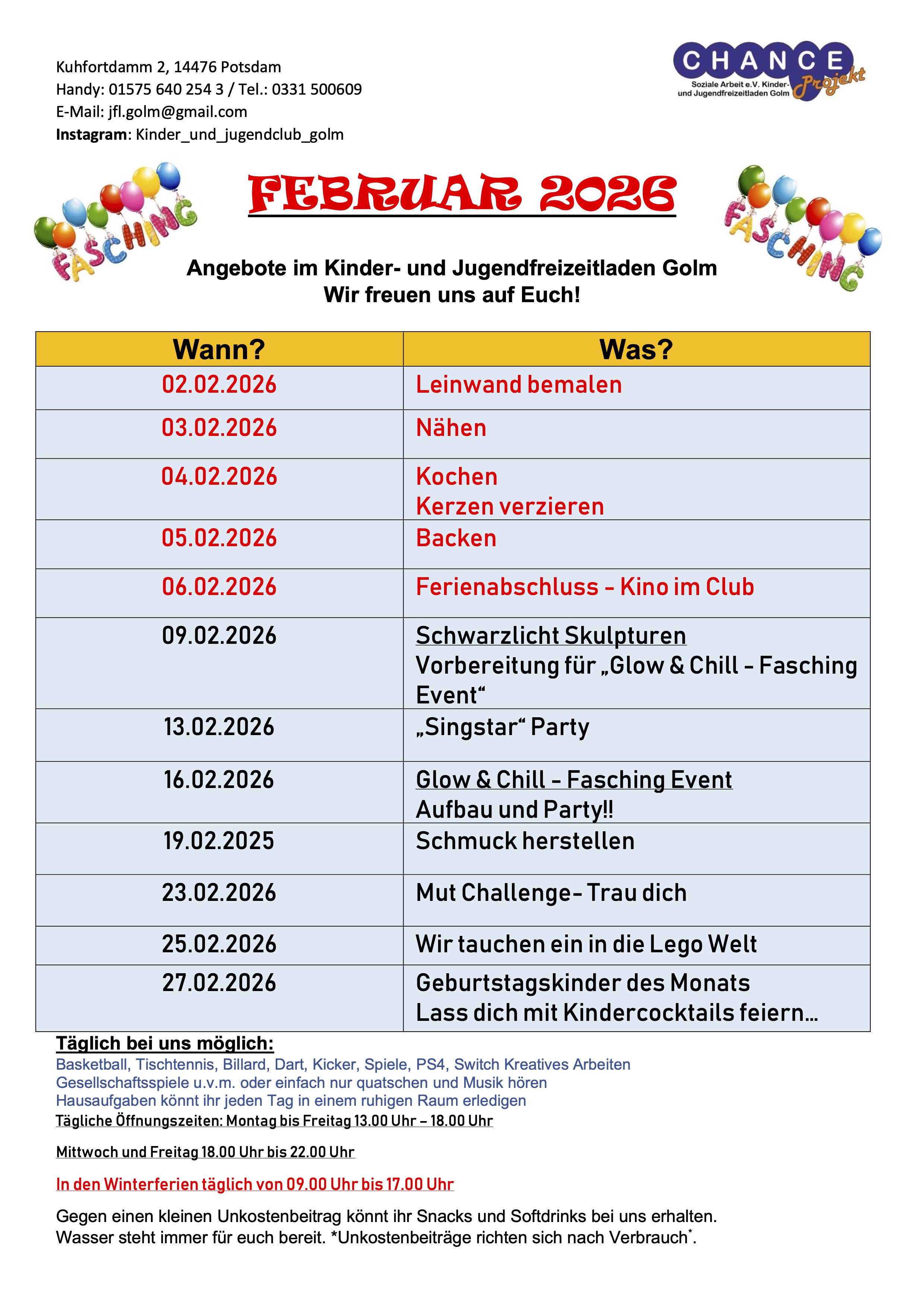 JFL-Angebote-2-26 Angebote Jugendfreizeitladen im Februar 2026