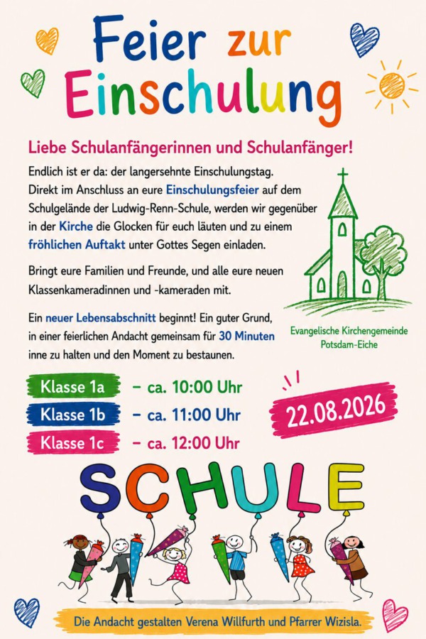 Einschulung-26 Plakat zur Feier der Einschulung